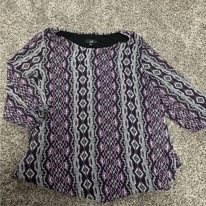 Women's Purple Patterned Top